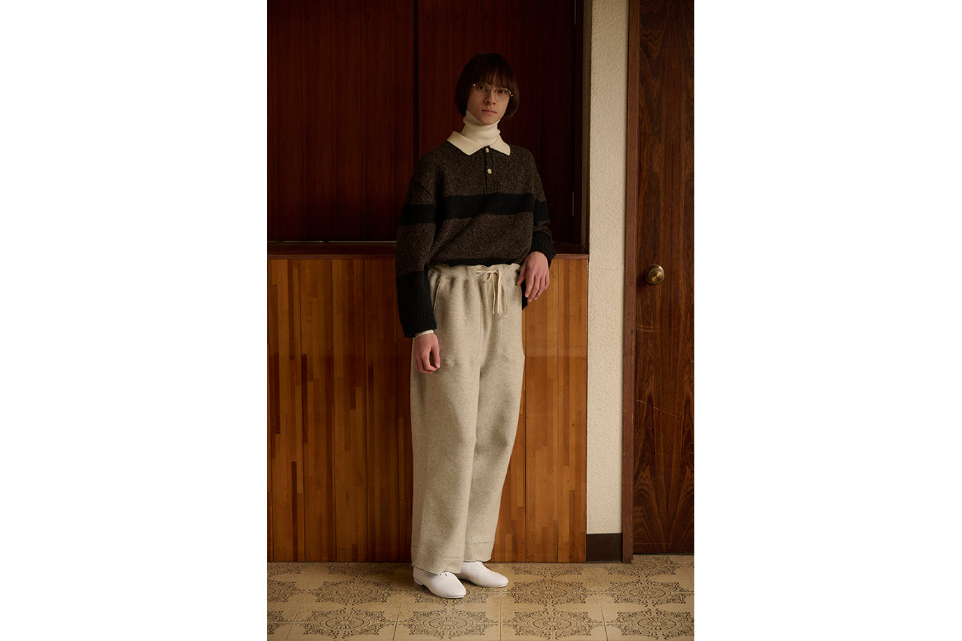 Blushed rugger knit