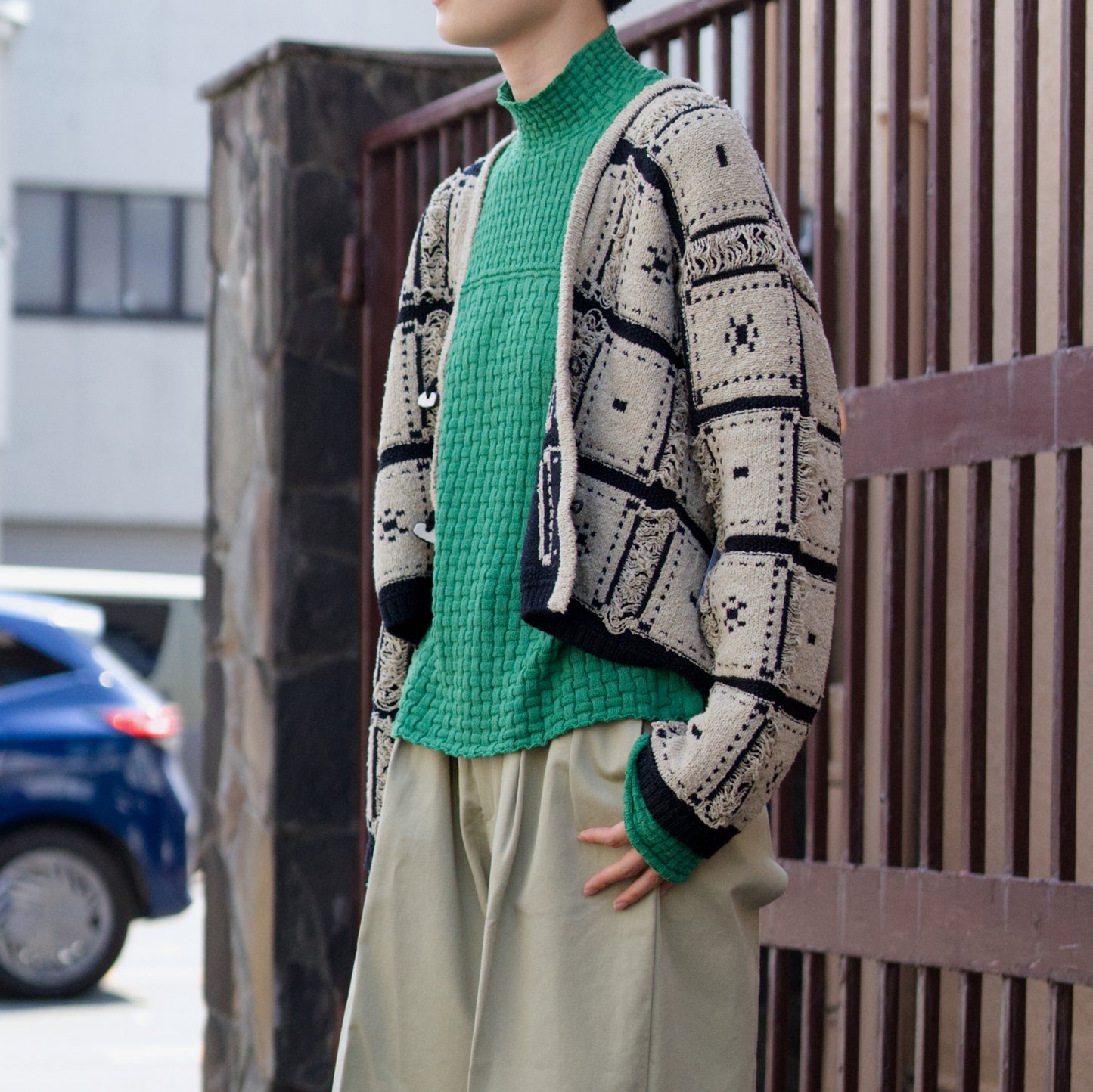 Cotton-boucle Basket Top