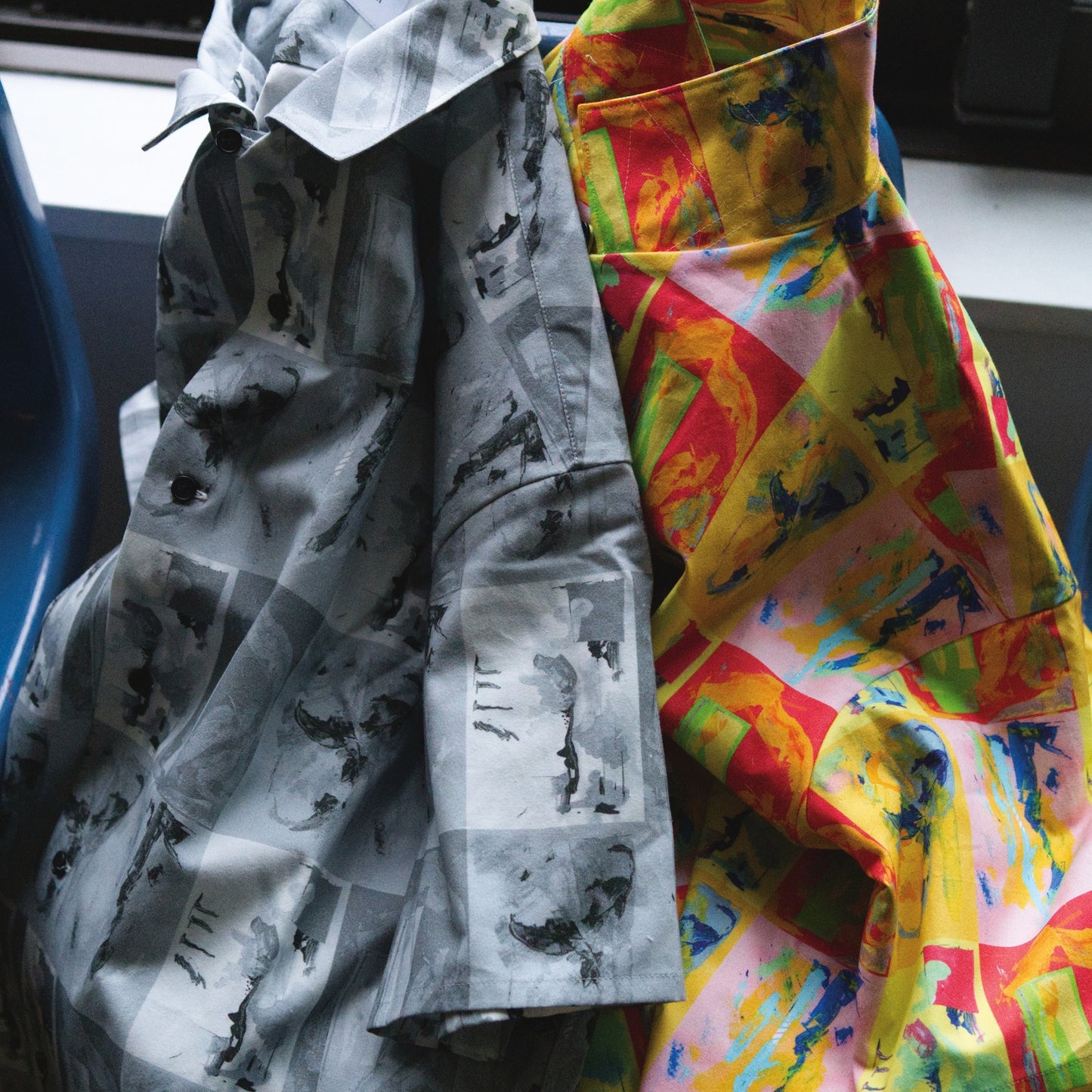 Print open collar short sleeve shirts