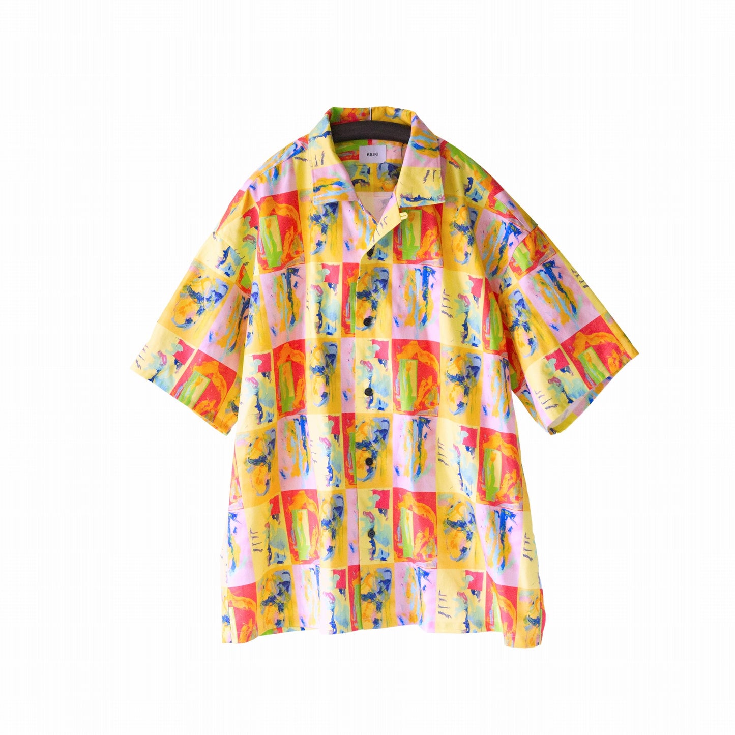 Print open collar short sleeve shirts
