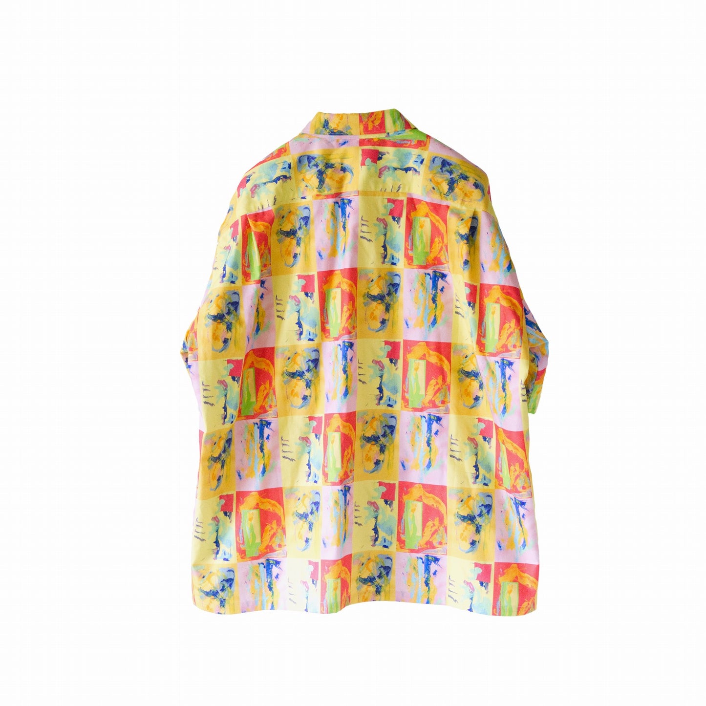 Print open collar short sleeve shirts