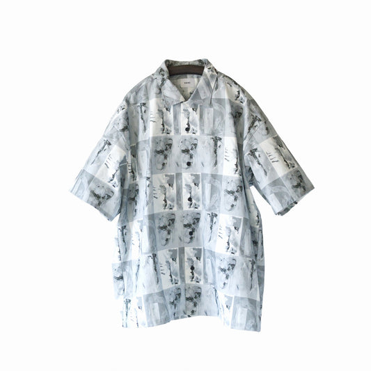 Print open collar short sleeve shirts