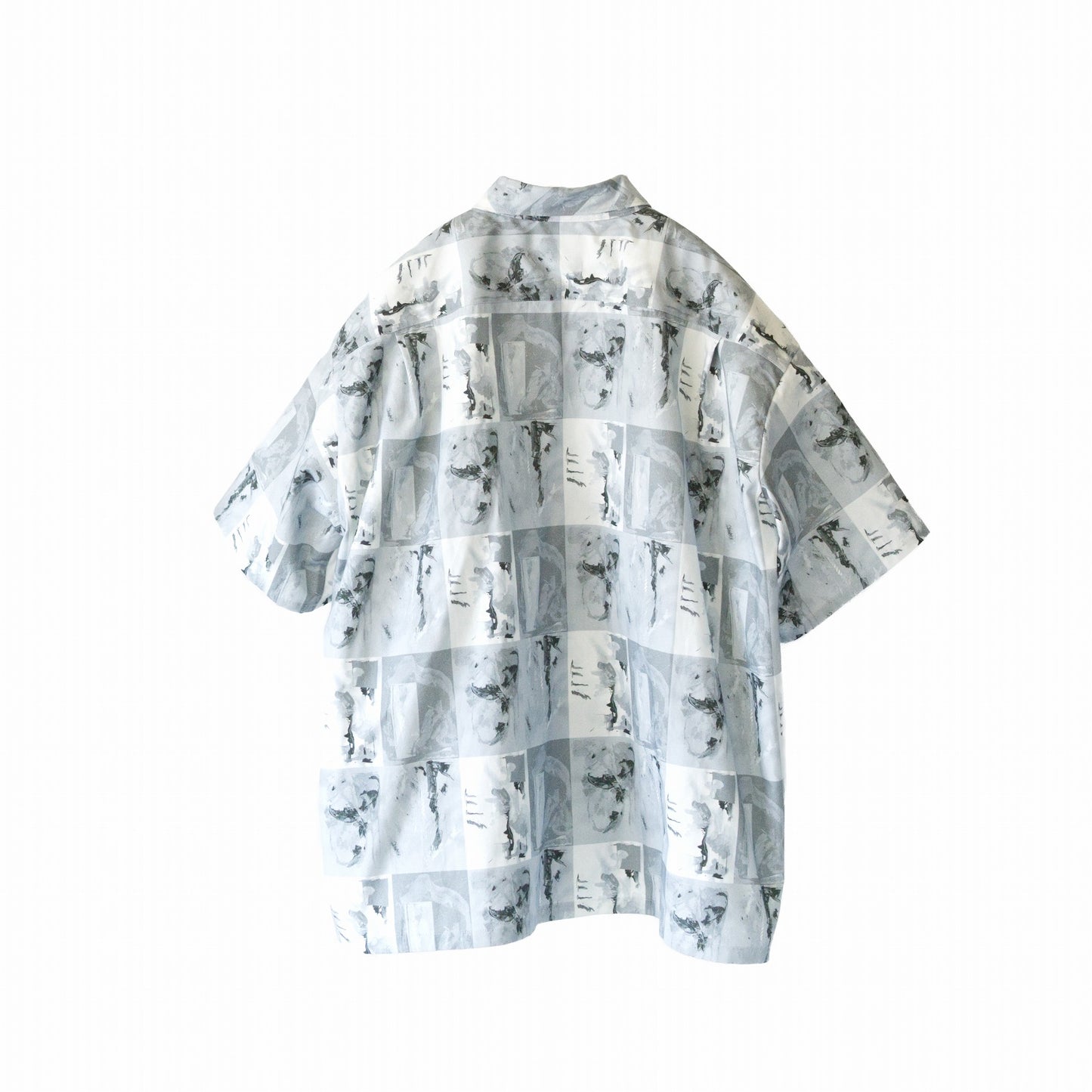 Print open collar short sleeve shirts