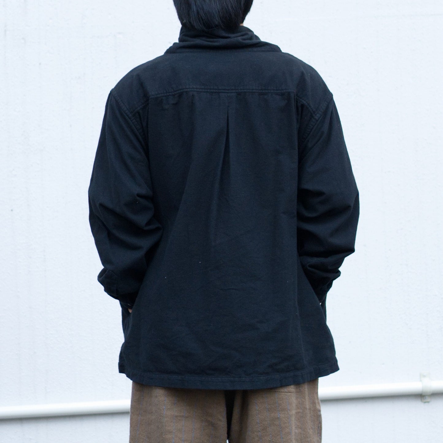 Brushed Cotton High Neck Pullover