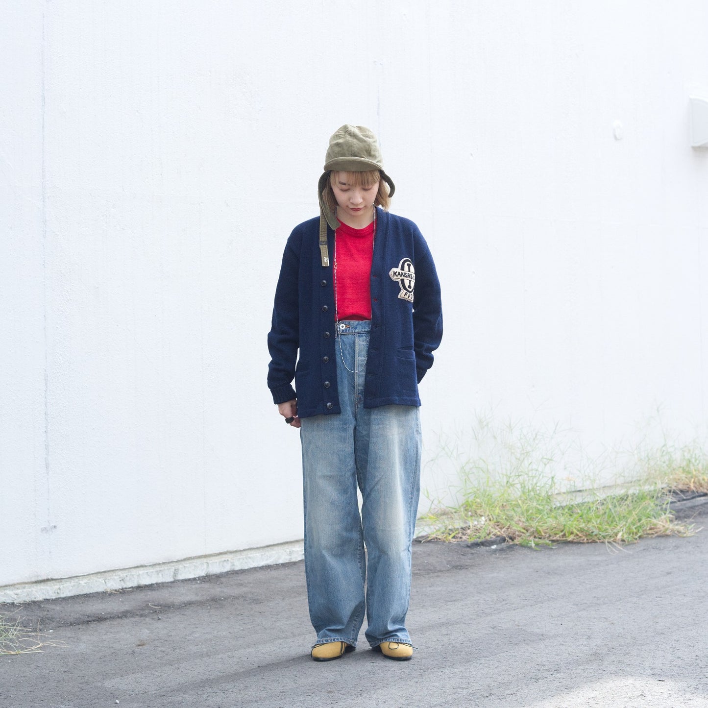 60s Lettered cardigan - Navy