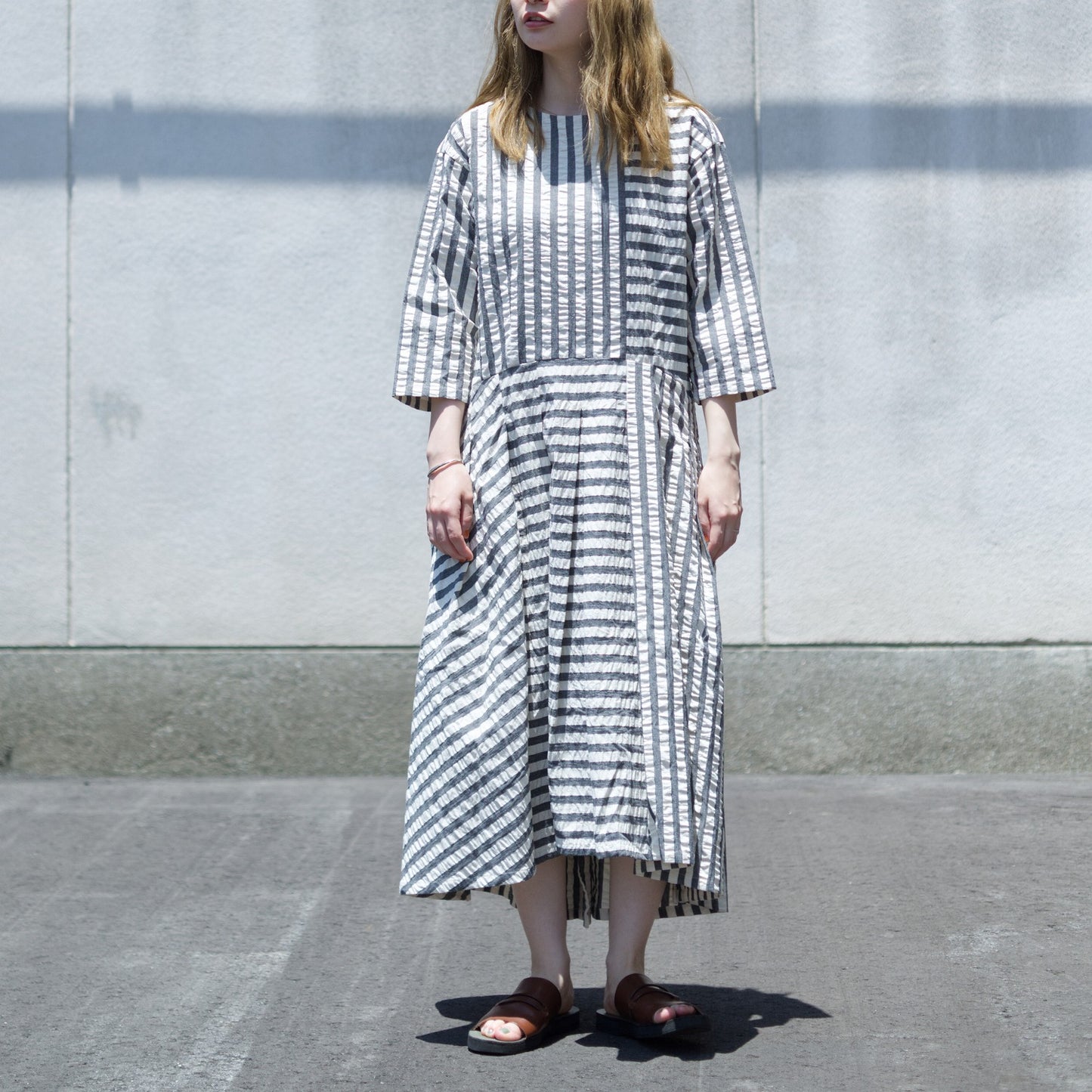 Silk blend soccer stripe separate dress