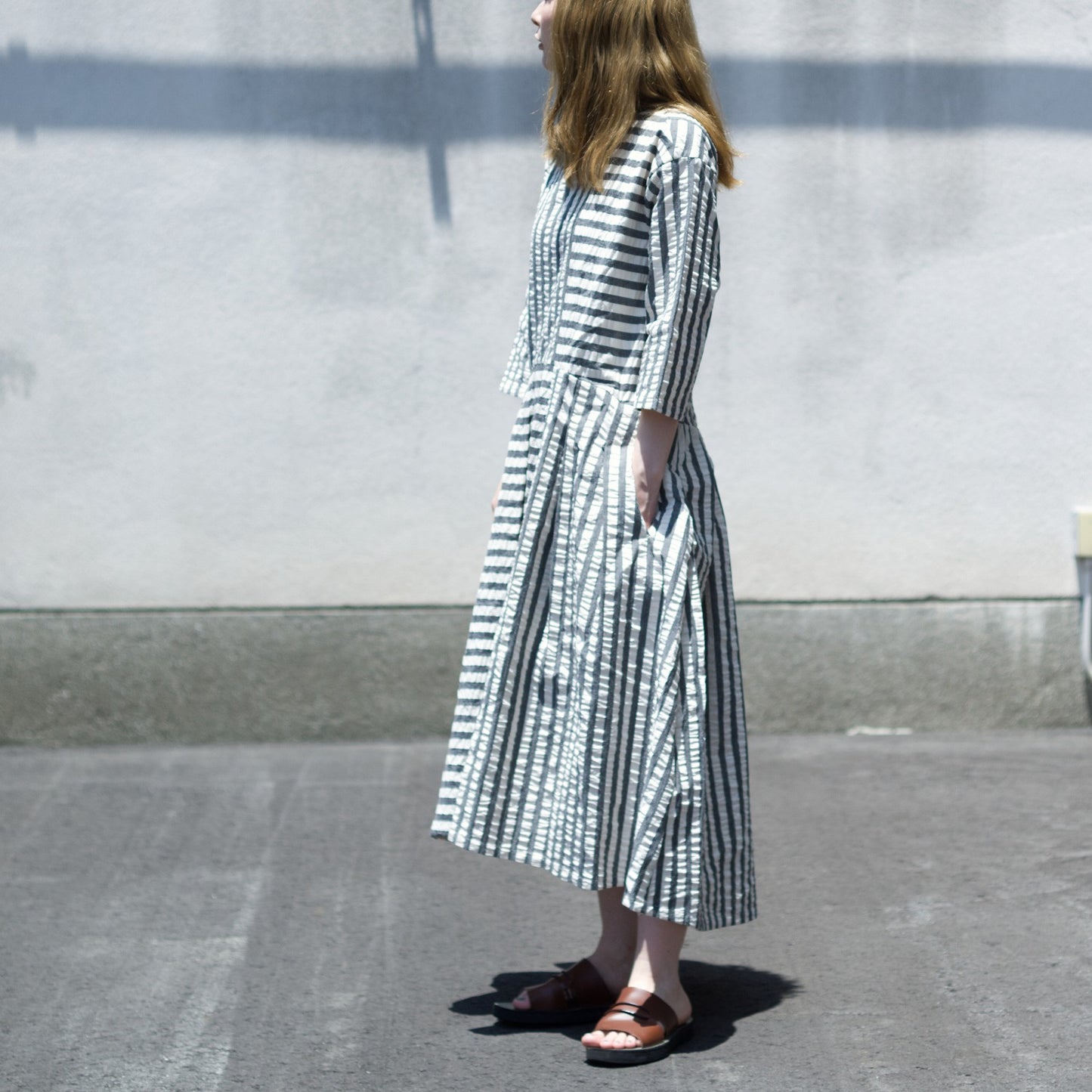 Silk blend soccer stripe separate dress