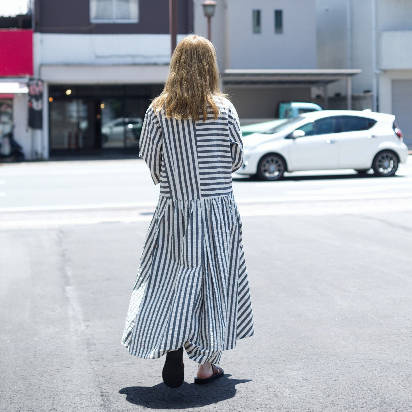 Silk blend soccer stripe separate dress