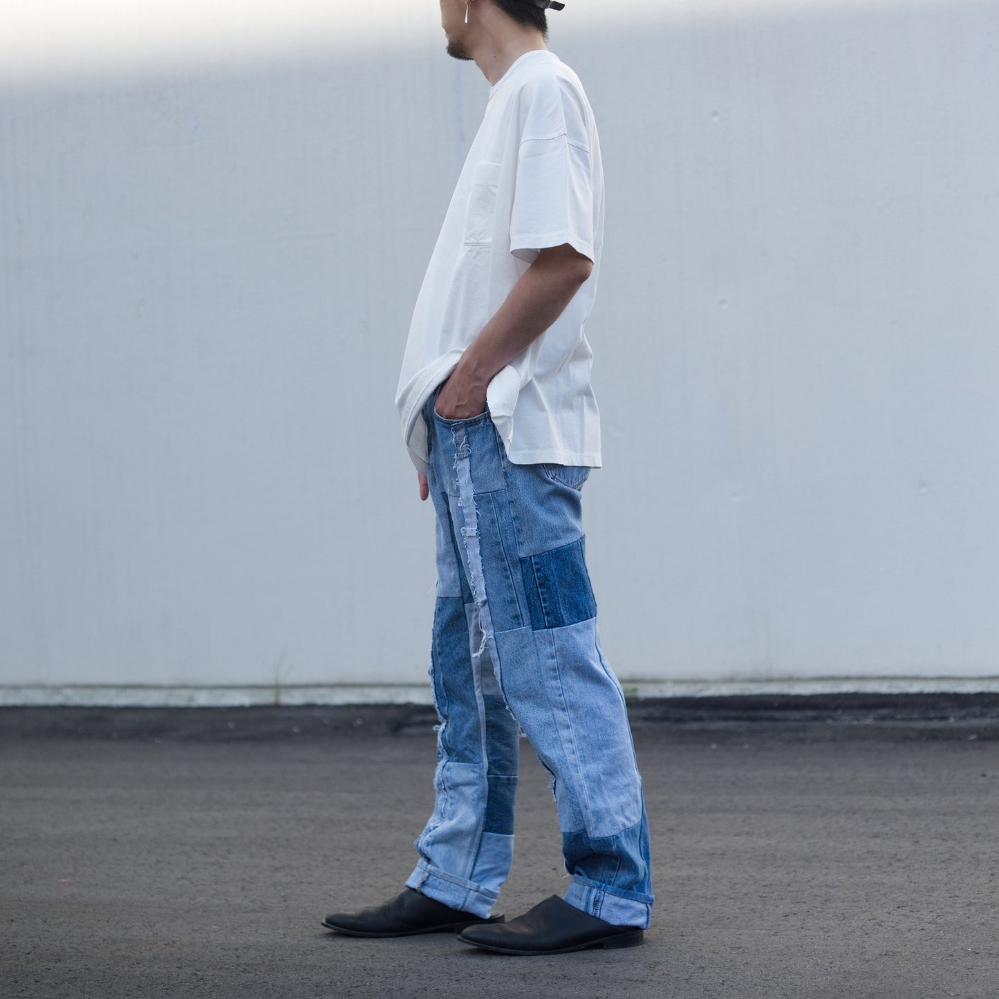 ajouter 11th Anniversary patchwork denim pants