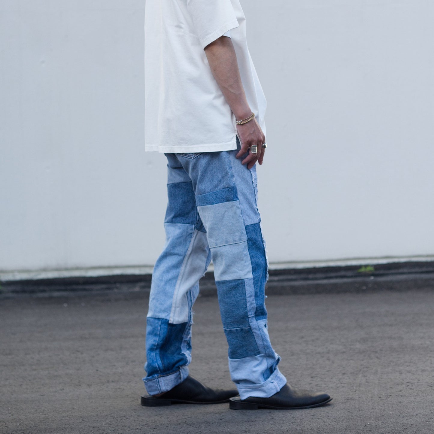 ajouter 11th Anniversary patchwork denim pants