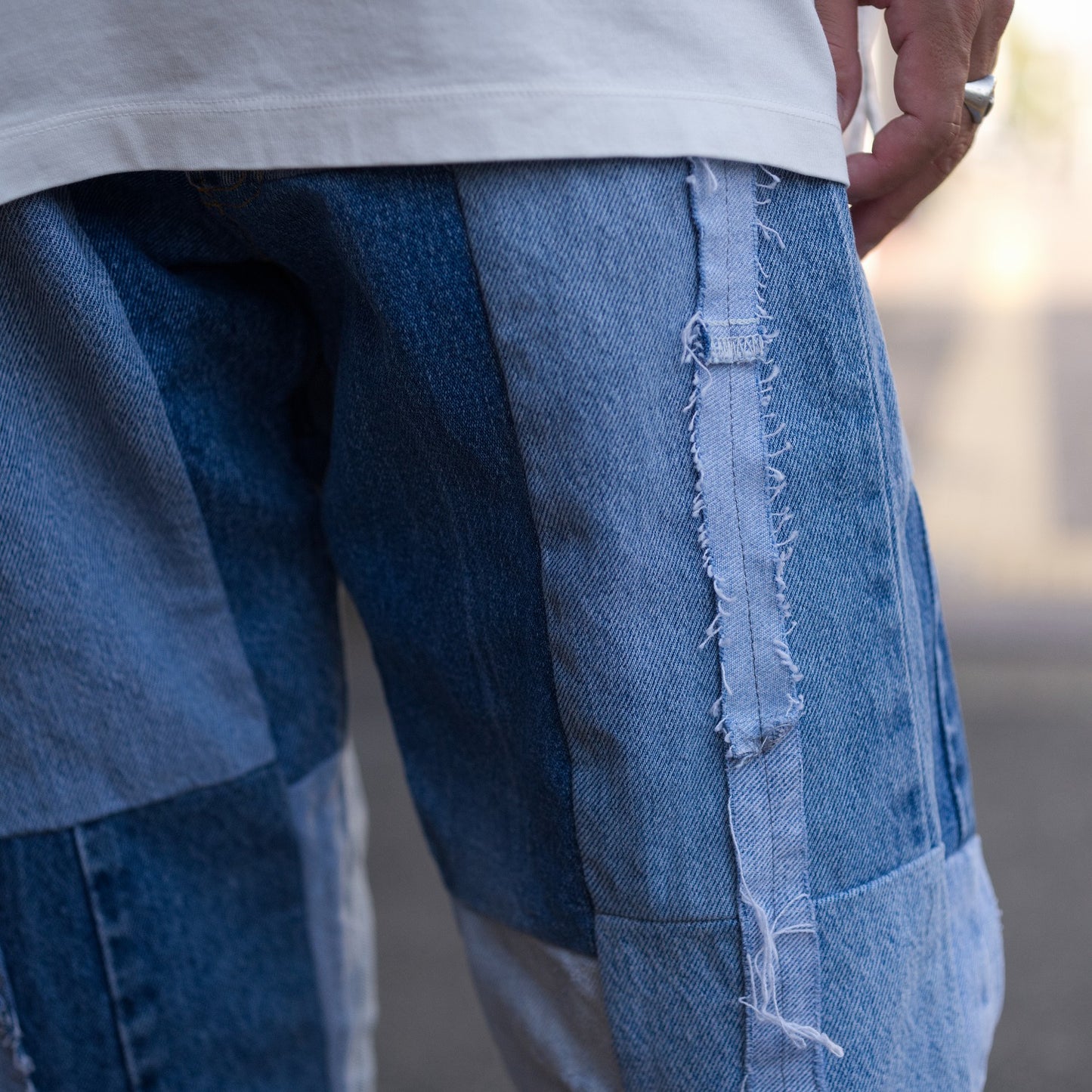 ajouter 11th Anniversary patchwork denim pants