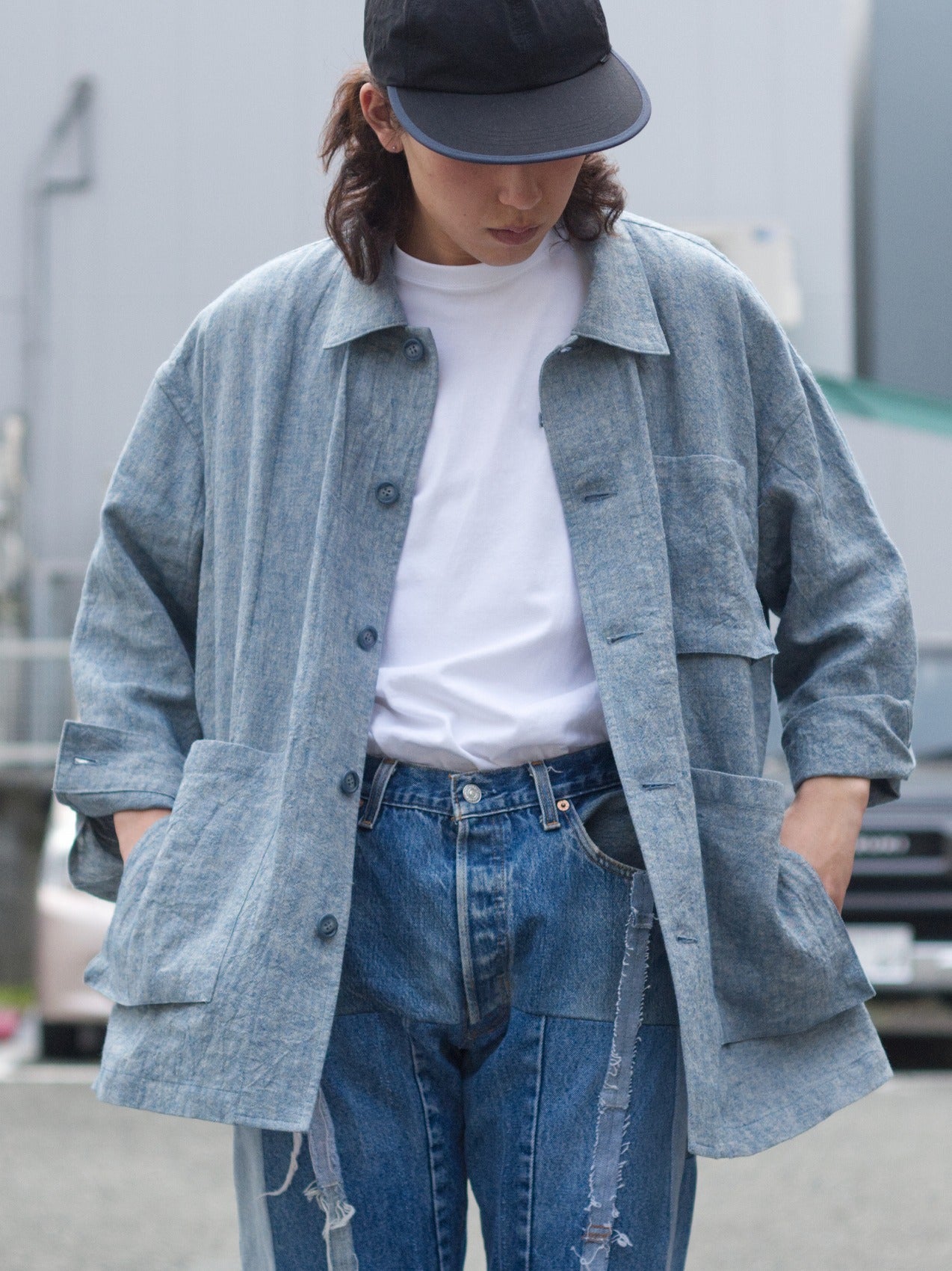 Linen chambray coverall