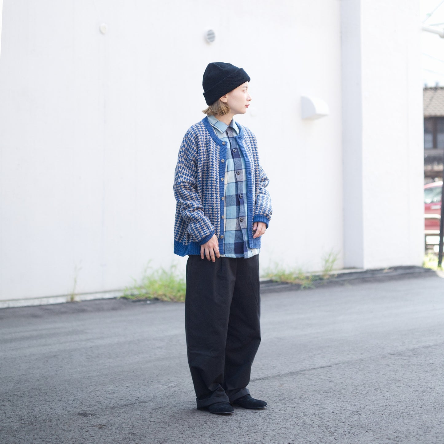 Lamb Wool Jacquard Knit Cardigan