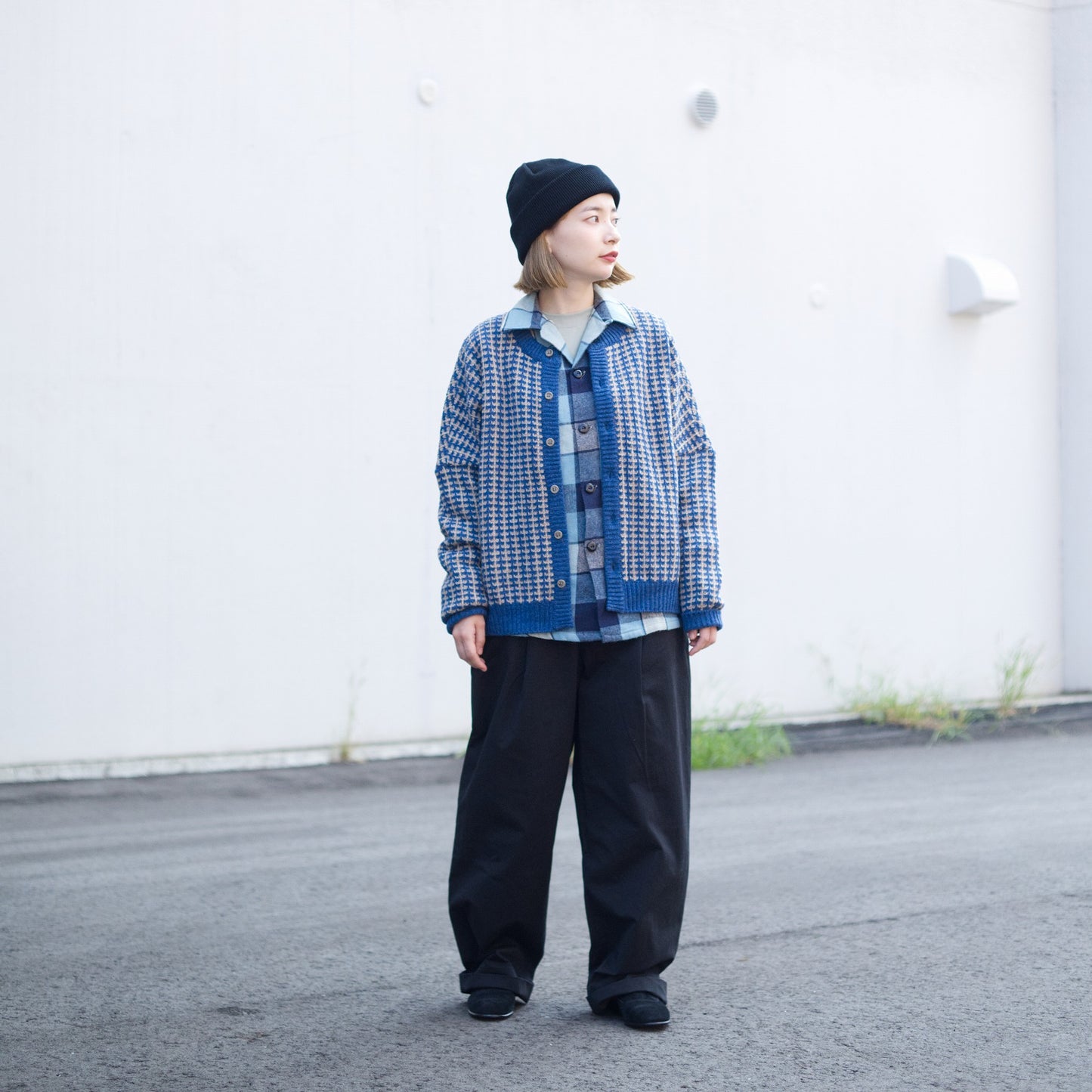 Lamb Wool Jacquard Knit Cardigan