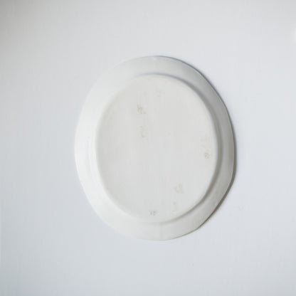 白磁マットリムオーバル皿