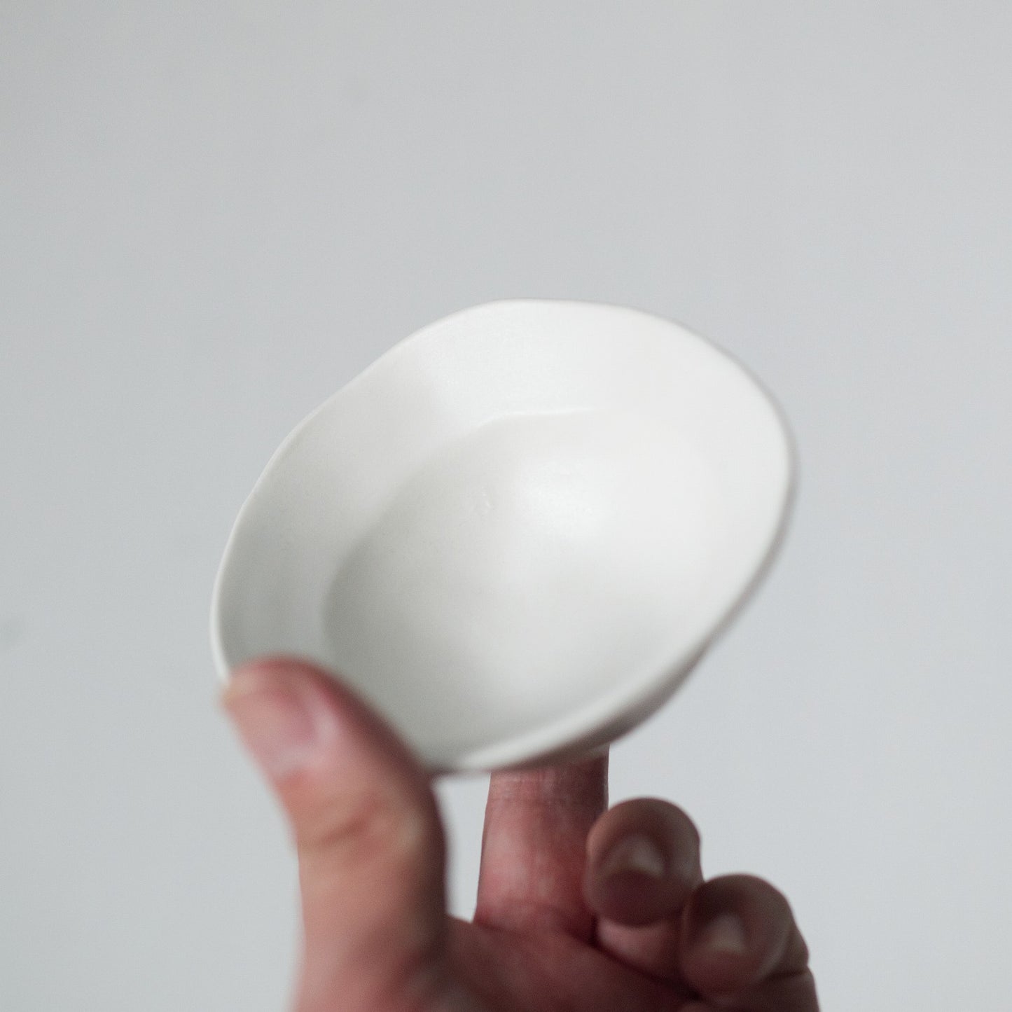 White porcelain matte rim oval deep bowl (small)