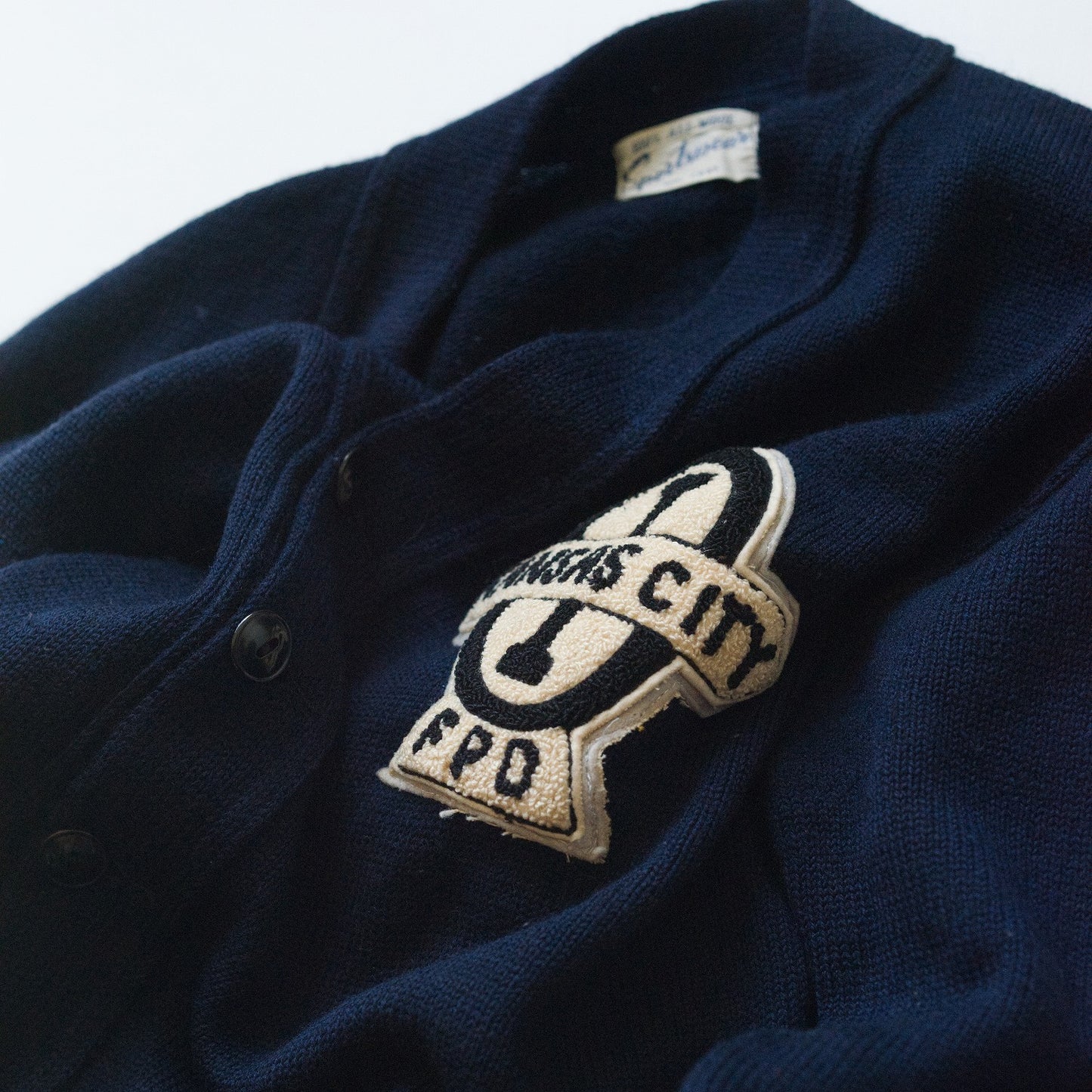 60s Lettered cardigan - Navy