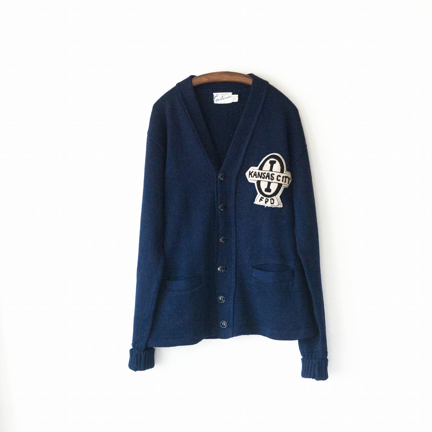 60s Lettered cardigan - Navy