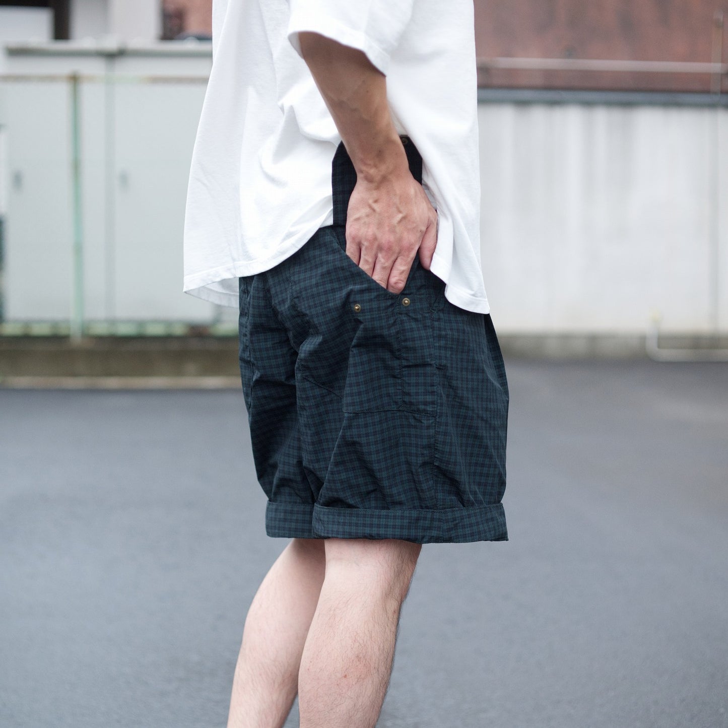 HW shorts - Green×Navy