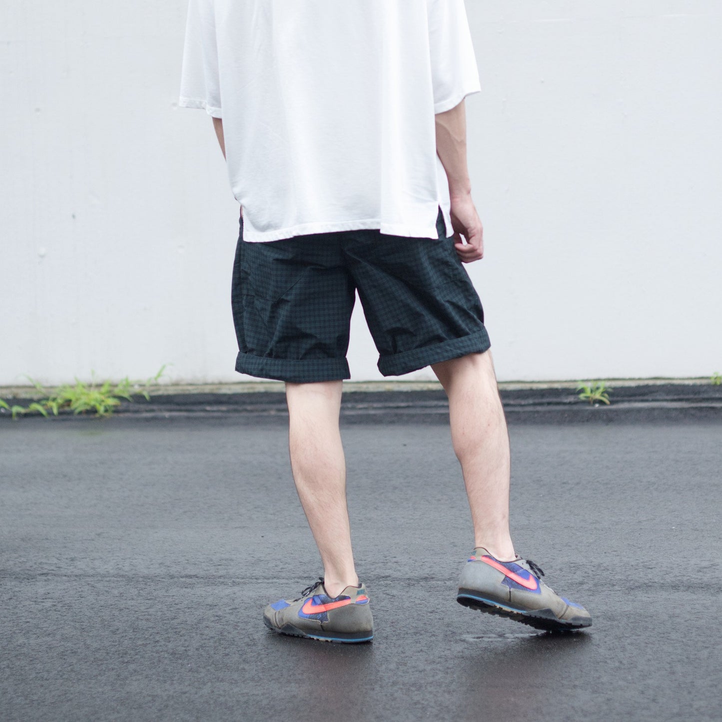 HW shorts - Green×Navy