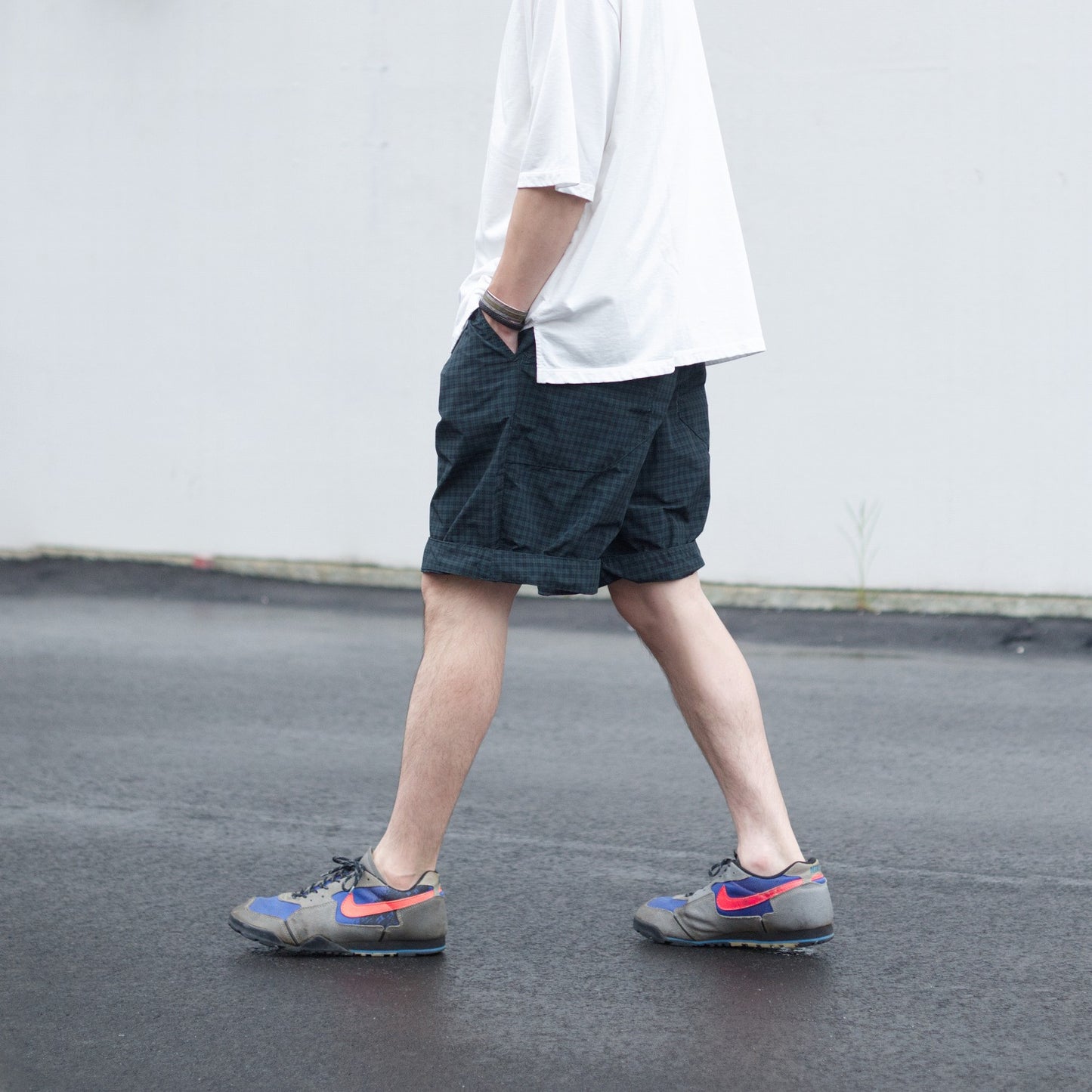 HW shorts - Green×Navy