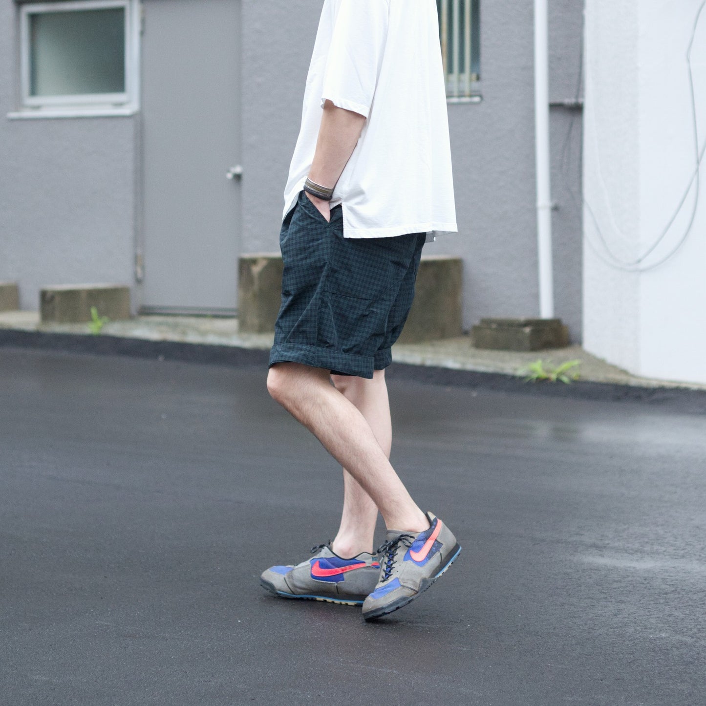 HW shorts - Green×Navy