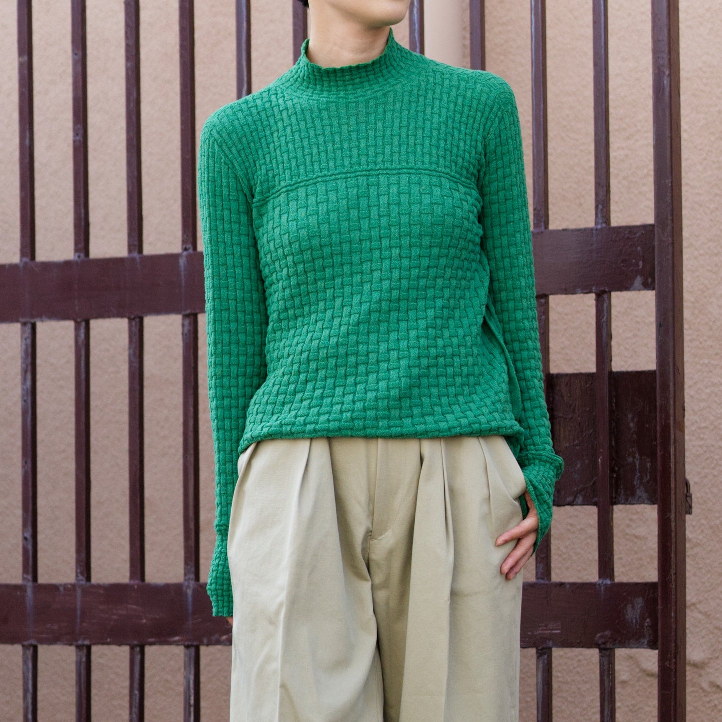 Cotton-boucle Basket Top