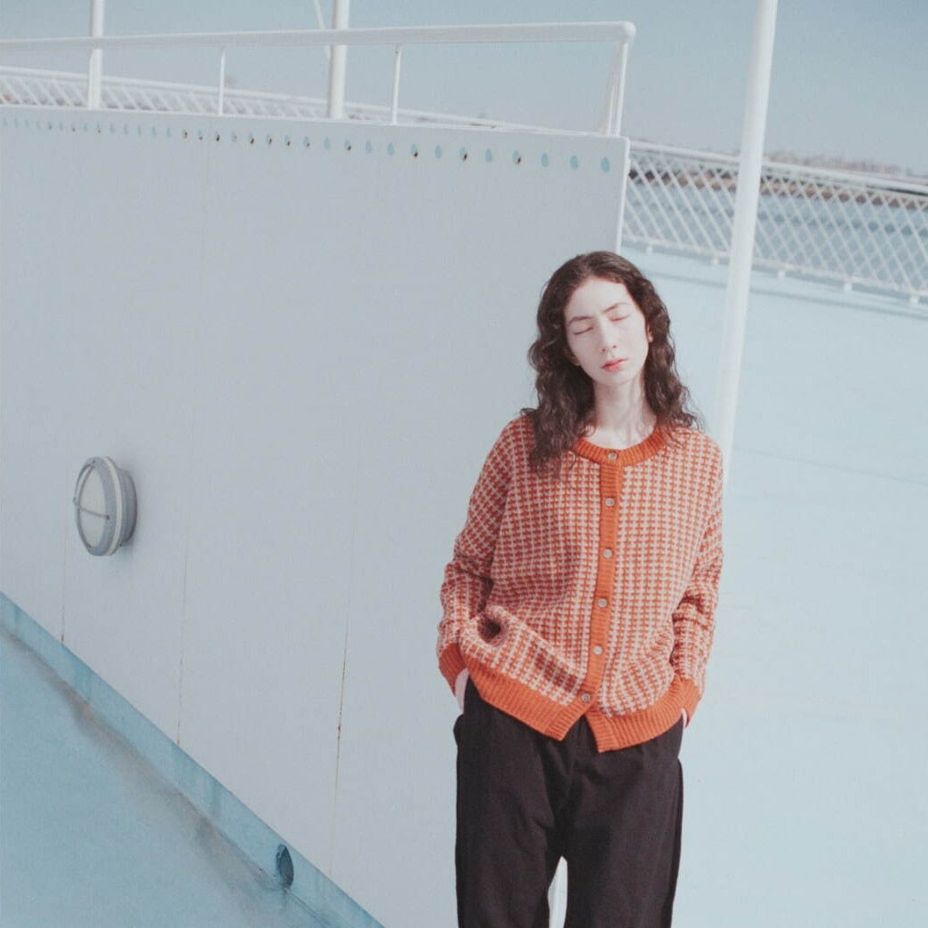 Lamb Wool Jacquard Knit Cardigan