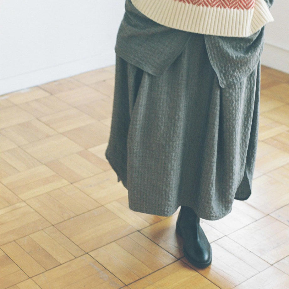 herringbone gathered skirt