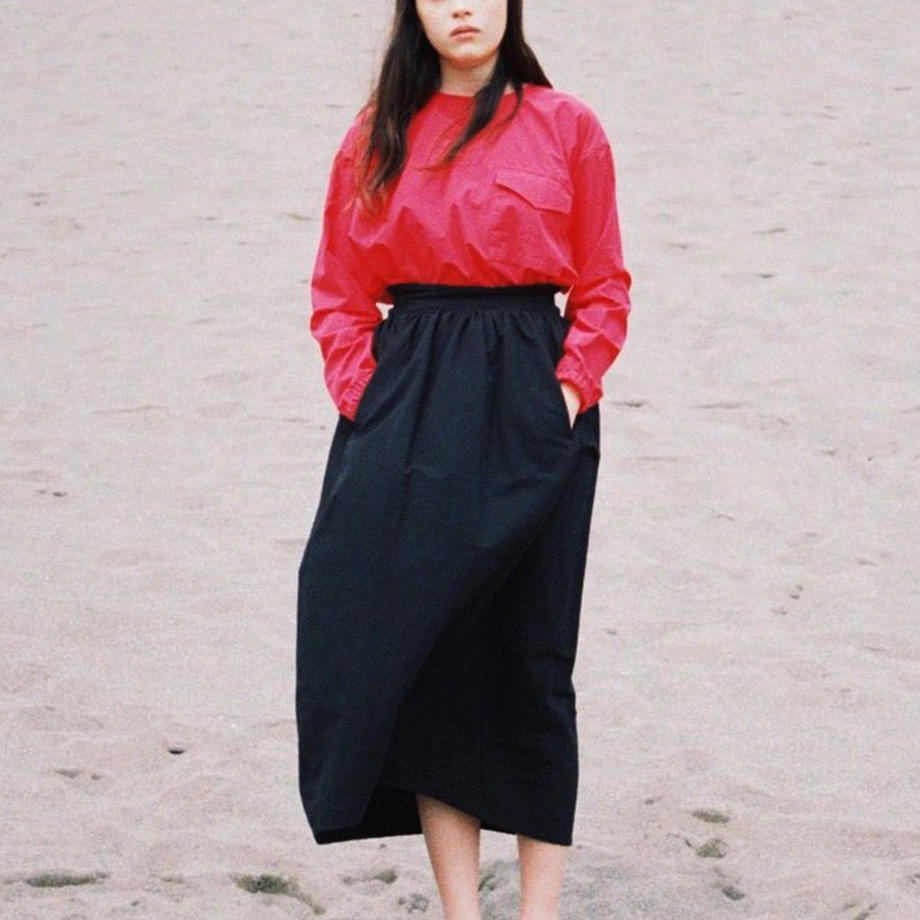 Typewriter balloon pocket pullover - RED