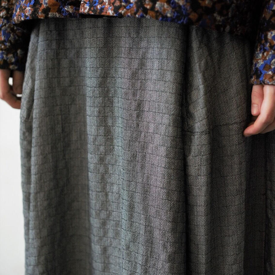 herringbone gathered skirt