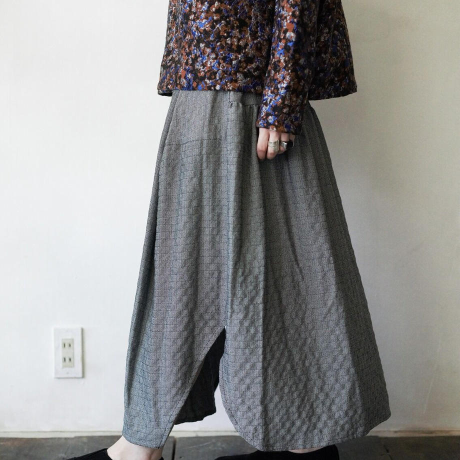 herringbone gathered skirt