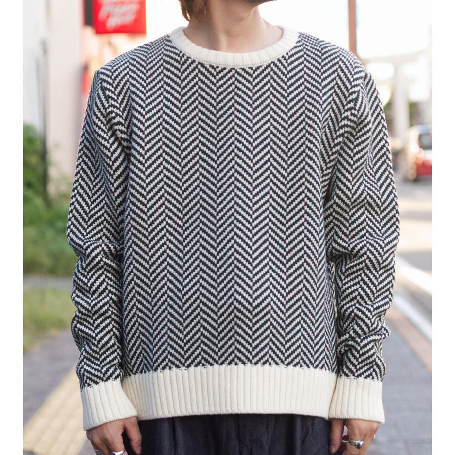 wool jacquard knit pullover