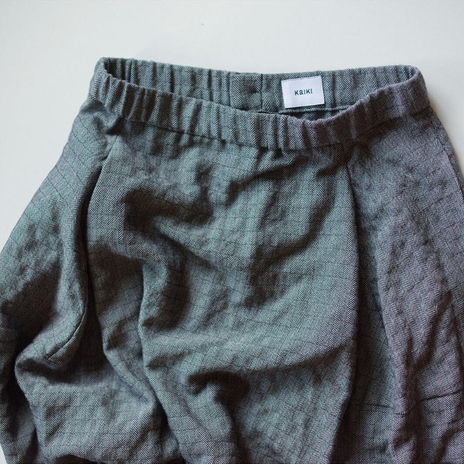 herringbone gathered skirt