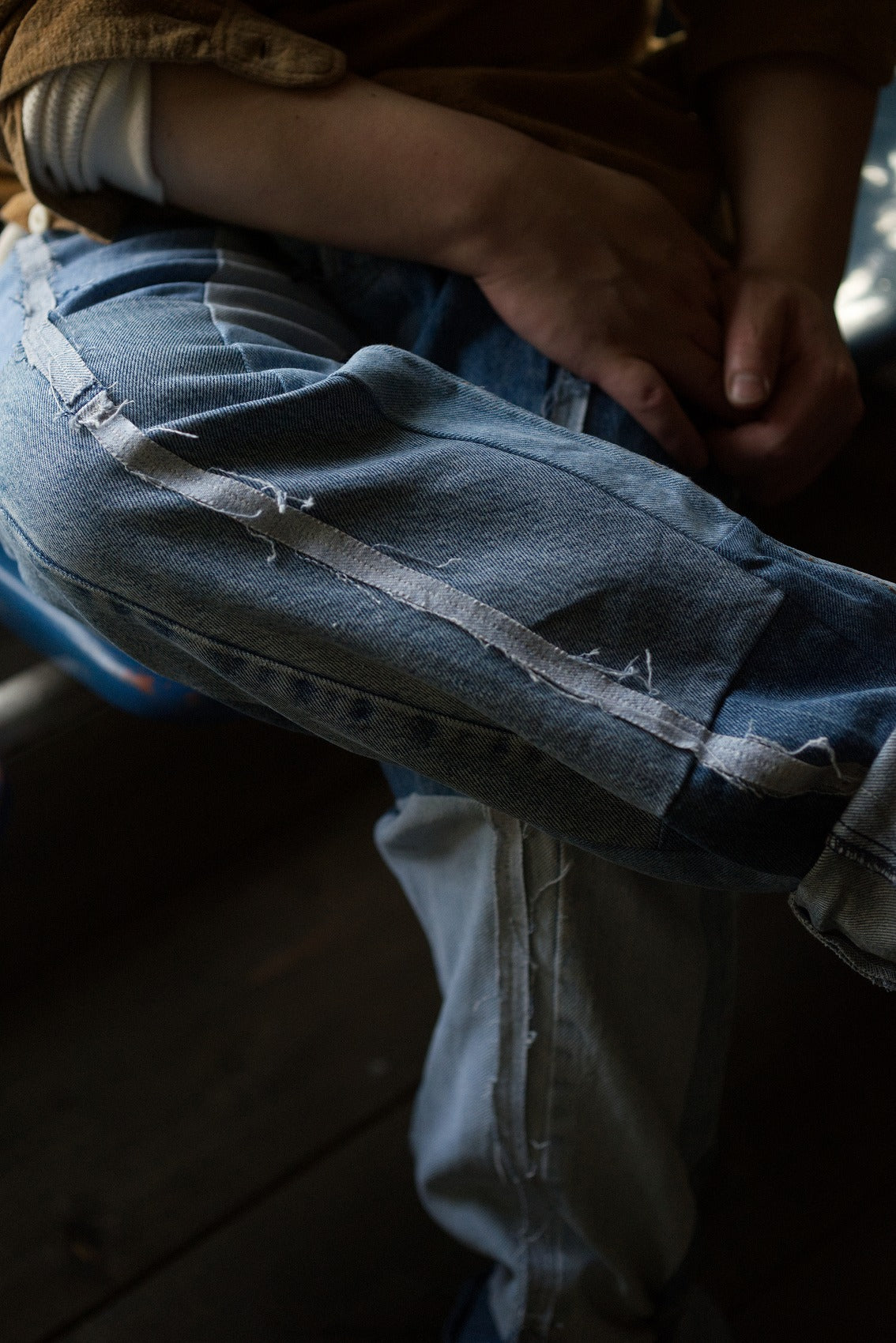 ajouter 11th Anniversary patchwork denim pants