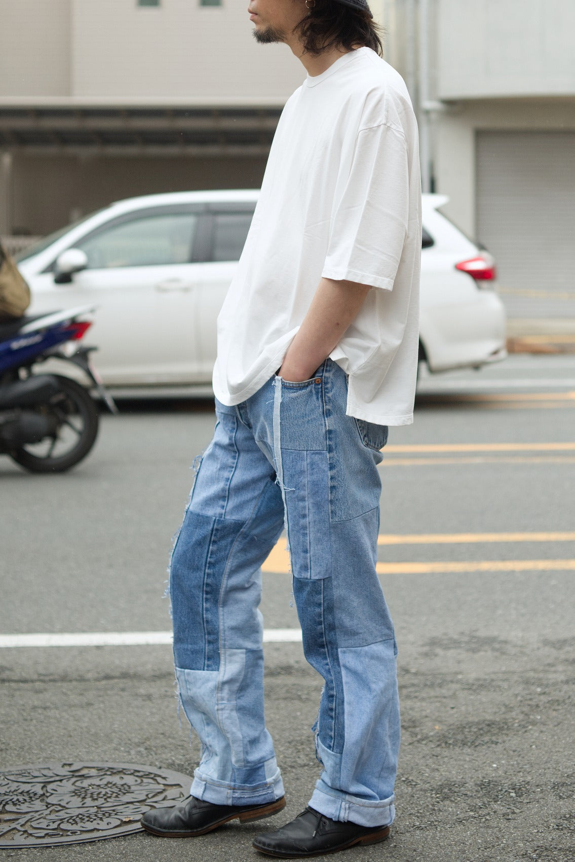ajouter 11th Anniversary patchwork denim pants