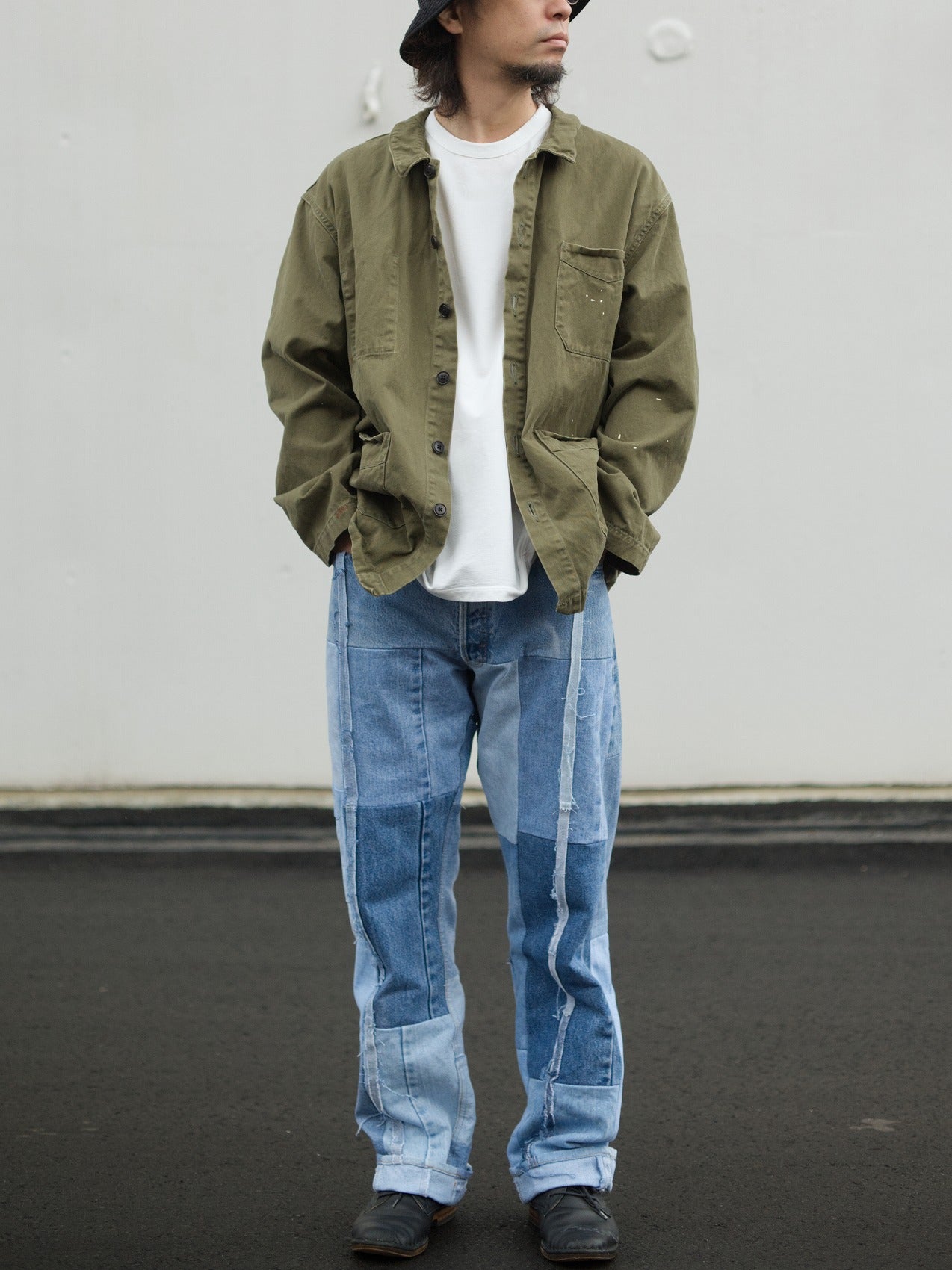 ajouter 11th Anniversary patchwork denim pants