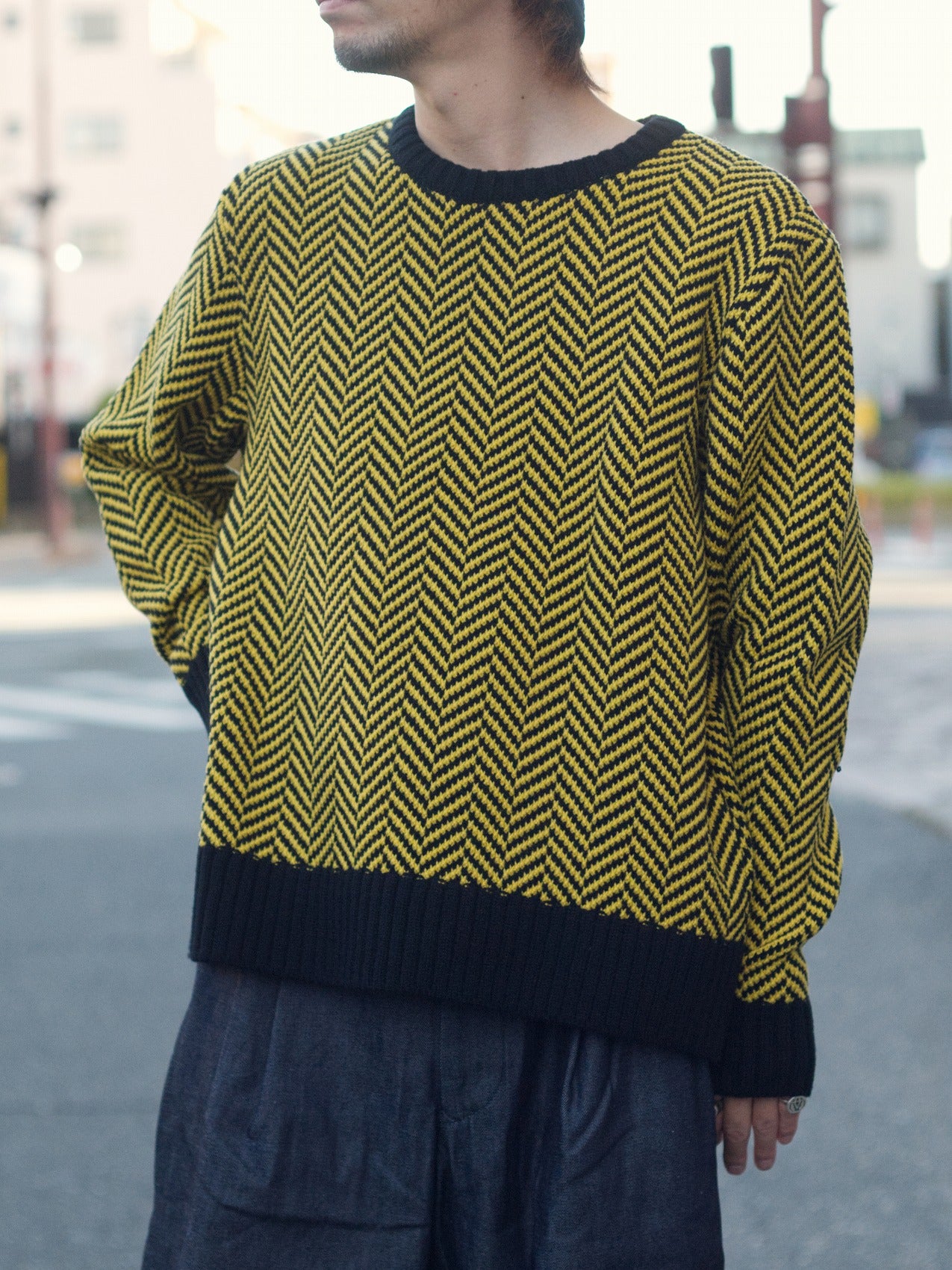 wool jacquard knit pullover
