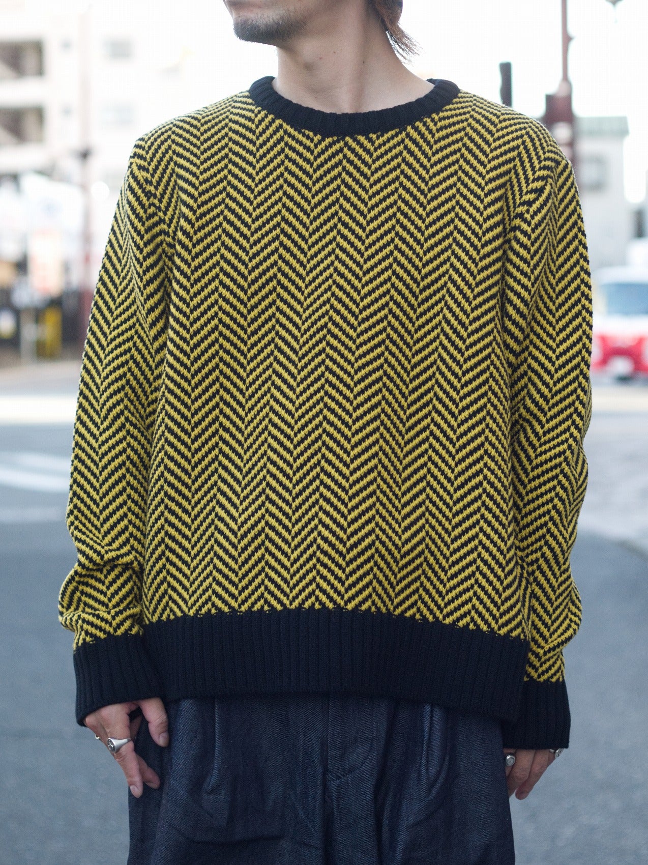 wool jacquard knit pullover