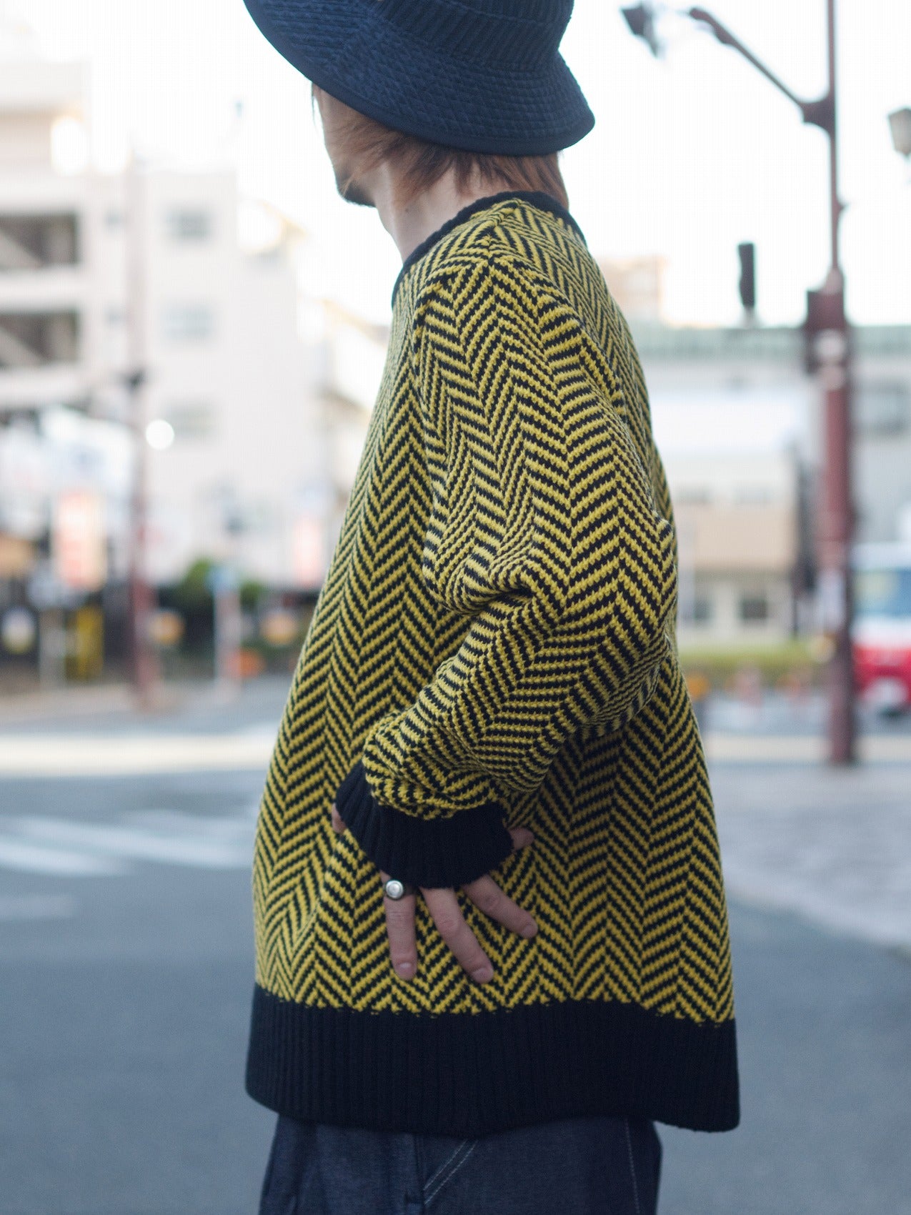wool jacquard knit pullover