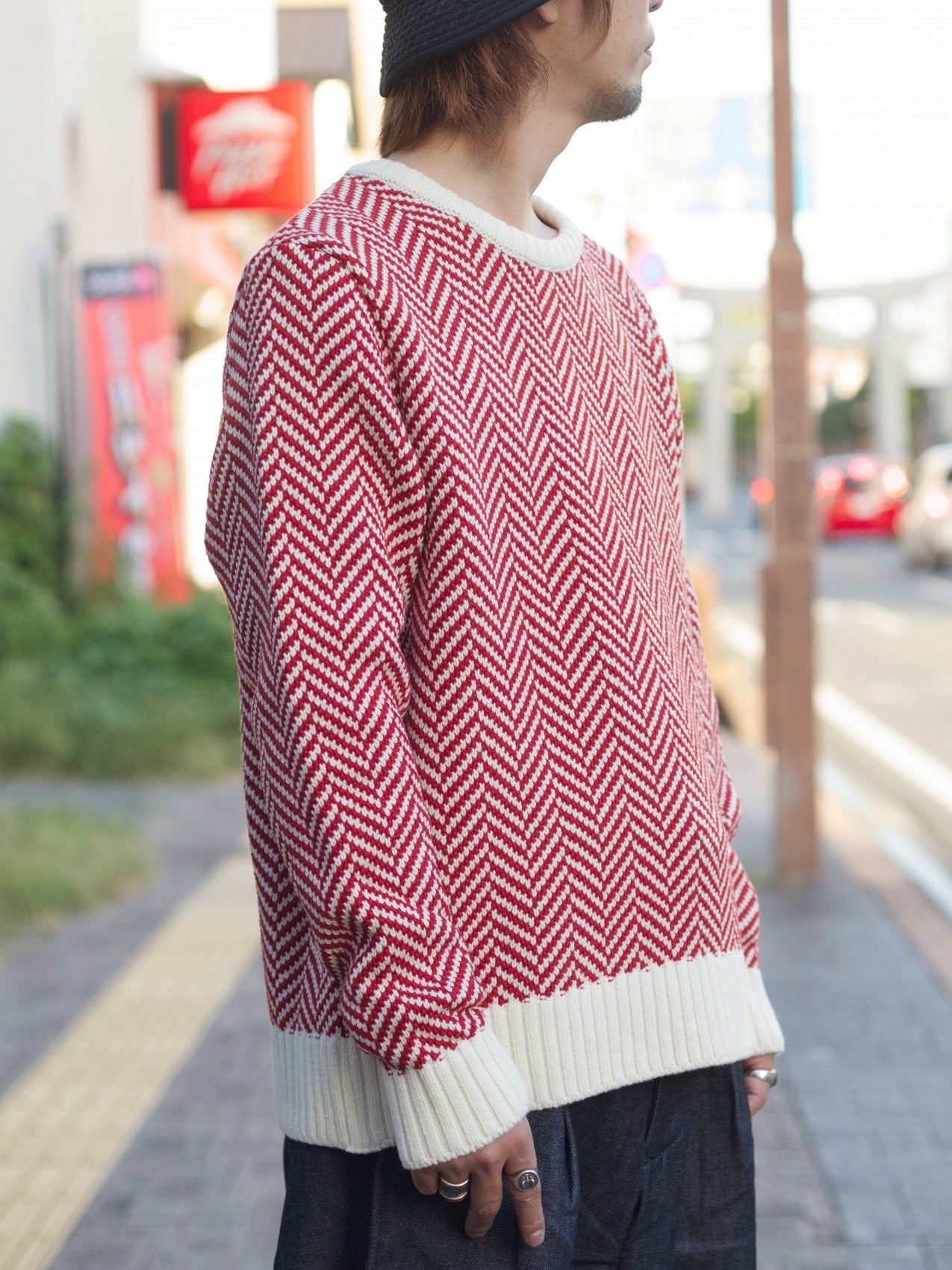 wool jacquard knit pullover