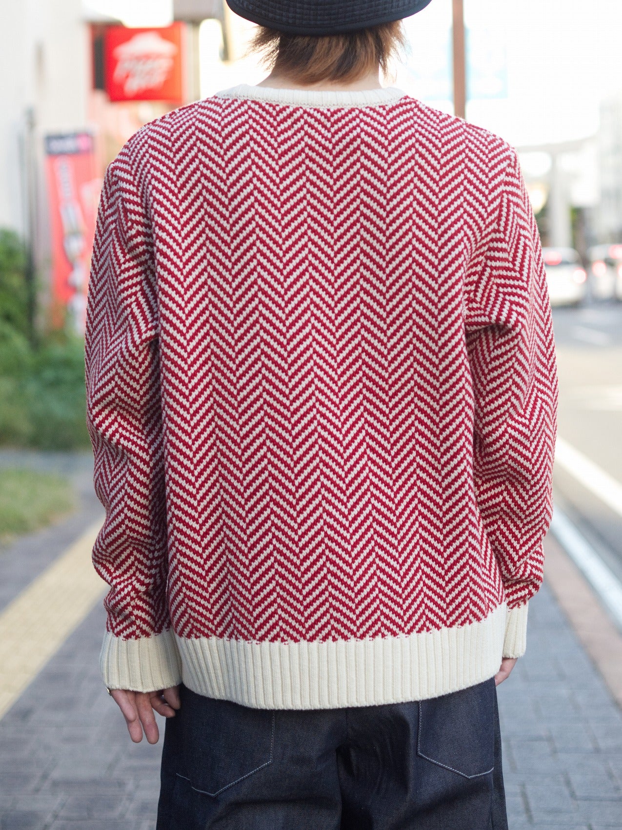 wool jacquard knit pullover
