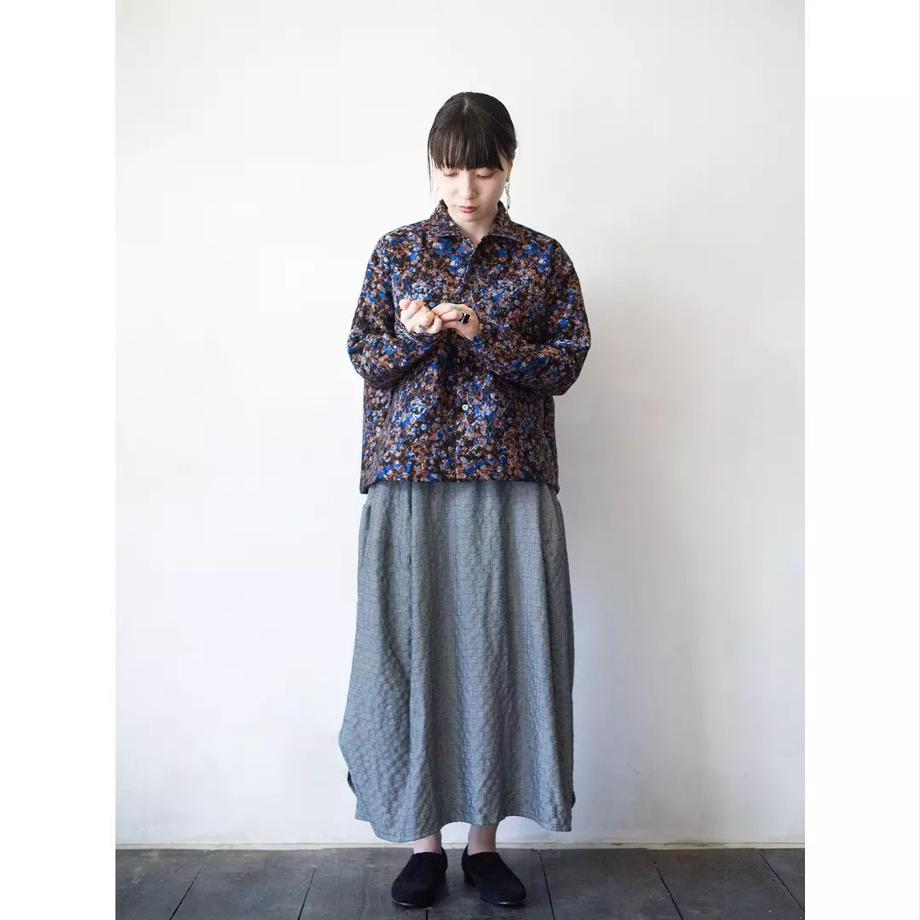 herringbone gathered skirt