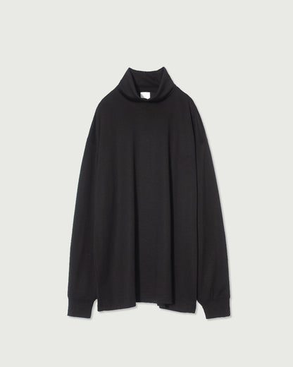 Super100s Wool Plating Turtleneck L/S Logo TEE