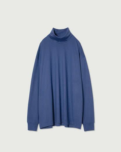 Super100s Wool Plating Turtleneck L/S Logo TEE