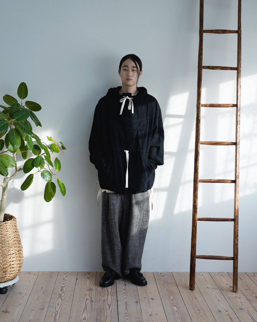 Brushed Cotton Flannel Biowash French Anorak Parka