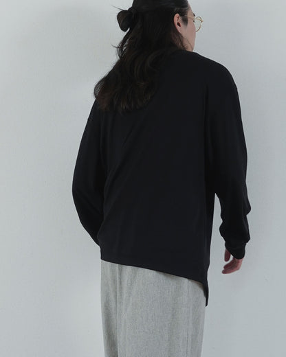 Super100s Wool Plating Turtleneck L/S Logo TEE
