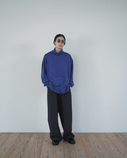 Super100s Wool Plating Turtleneck L/S Logo TEE