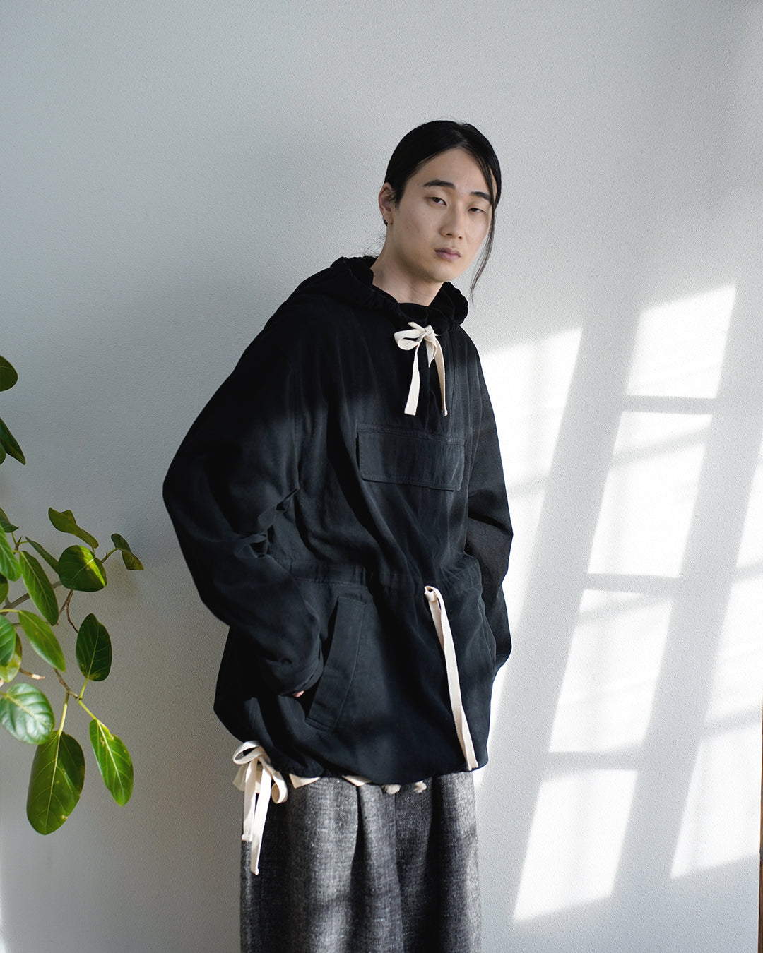 Brushed Cotton Flannel Biowash French Anorak Parka
