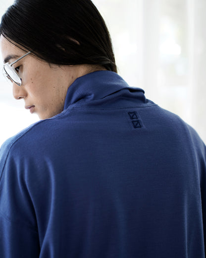 Super100s Wool Plating Turtleneck L/S Logo TEE